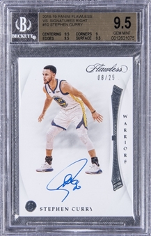 2018-19 Panini Flawless #10 Stephen Curry VS Signatures Right Autograph (#8/25) - BGS GEM MINT 9.5/10 AUTO